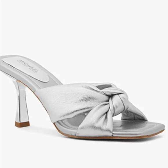 MICHAEL MICHAEL KORS ELENA METALLIC LEATHER SANDAL - Picture 2 of 10